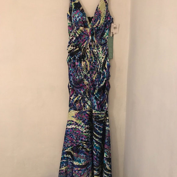 form fitting Mermaid colorful Elegant Dress sz 10 - Picture 1 of 8